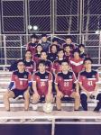 Kevin Dhali (last row, blue jersey) in the College Soccer Team